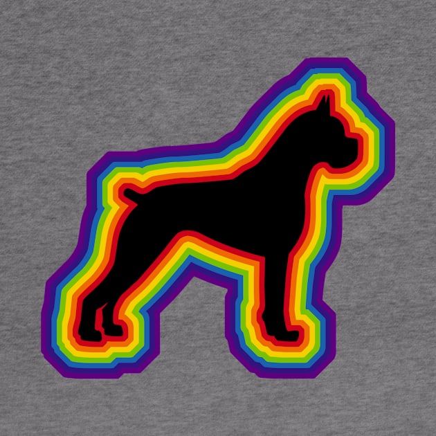 LGBTQ+ rainbow Boxer dog silhouette by Arteria6e9Vena